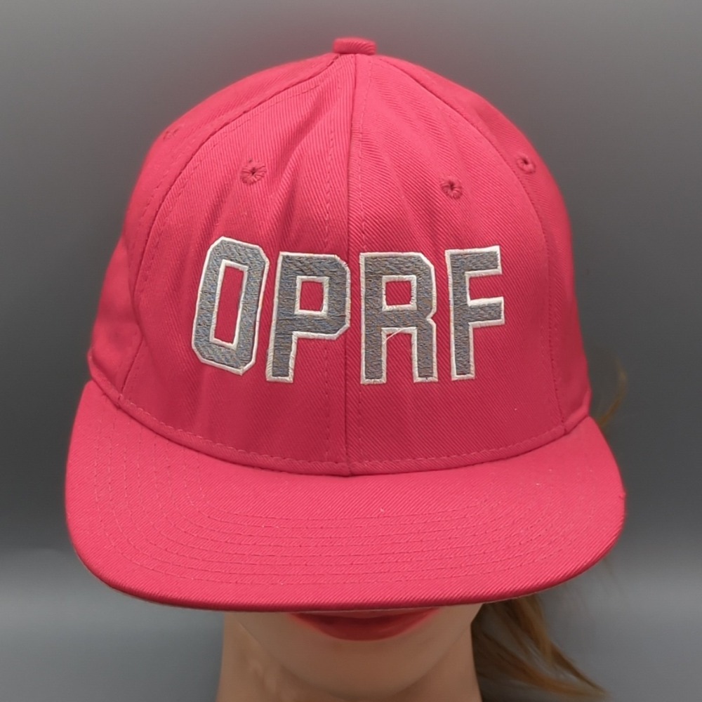 Vintage OPRF Huskie Booster Club Hat Cap Red Snapback M-L New Era Made in USA